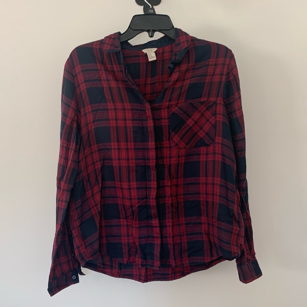 Red blue plaid flannel